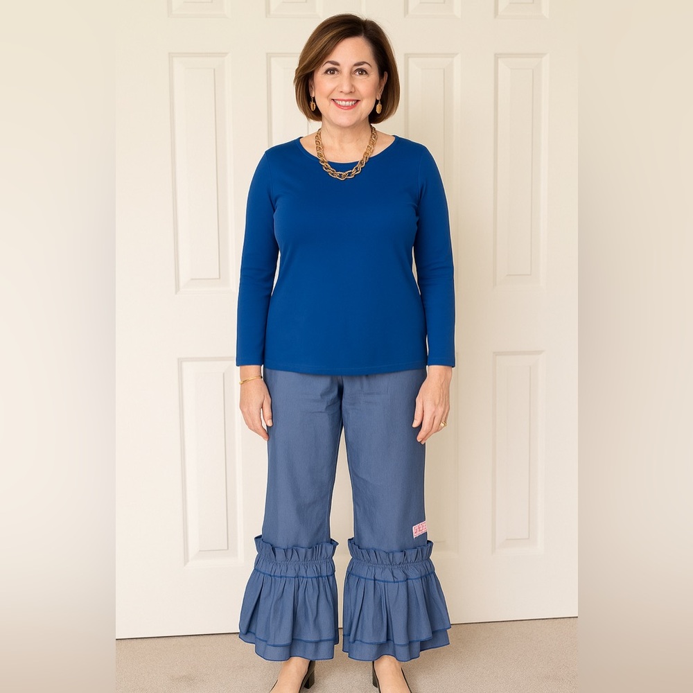Ruffle Girl (adult) blue denim pants
Bundle/save/ make offer